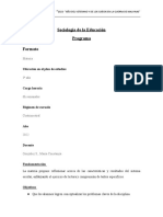 Programa - Sociología de La Educación