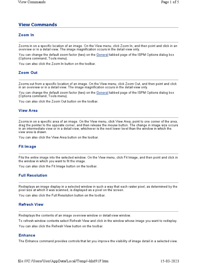 ISAT-View Commands | PDF | Contrast (Vision) | Software