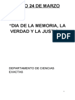 Acto 24 de Marzo: Departamento de Ciencias Exactas