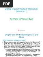 Moral and Citizenship Education (Mced 1011) : Ayenew Birhanu (PHD)