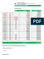 Account Billing Statement: Date Sales Invoice WO# Charges Running Amount