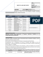 II Minuta Reunión de Coordinación Programa Semilleros Científicos 16 Enero 20