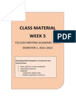 Class Material Week 5: Cel2103 Writing Academic Texts SEMESTER 1, 2021-2022