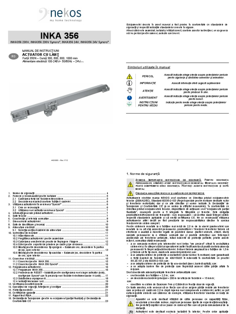 INKA 356: Actuator Cu Lanţ | PDF