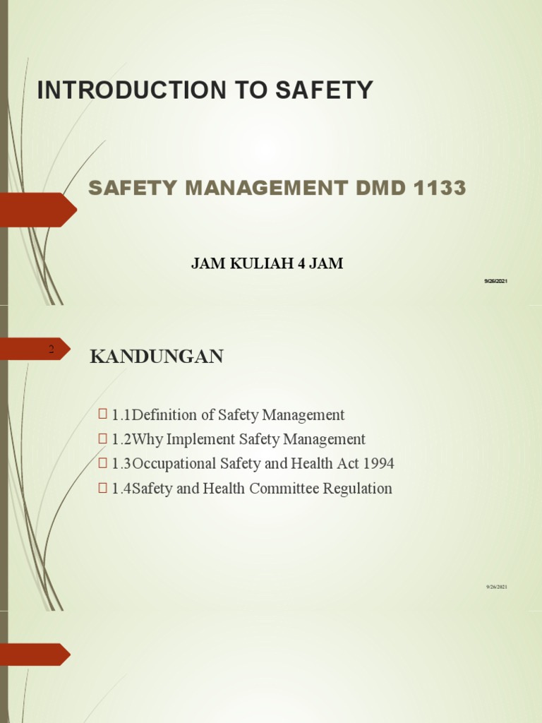Pengenalan Pengurusan Keselamatan | PDF