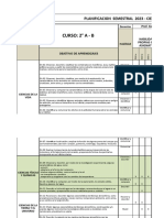 Matriz de Cobertura Semetral Segundo Básico Ciencias Naturales