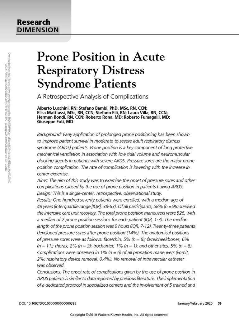 Prone Positioning In Acute Respiratory Distress Syndrome – UVXT