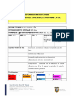 Informe de Promociones Tema: Semana de La Concientizacion Sobre La Sal