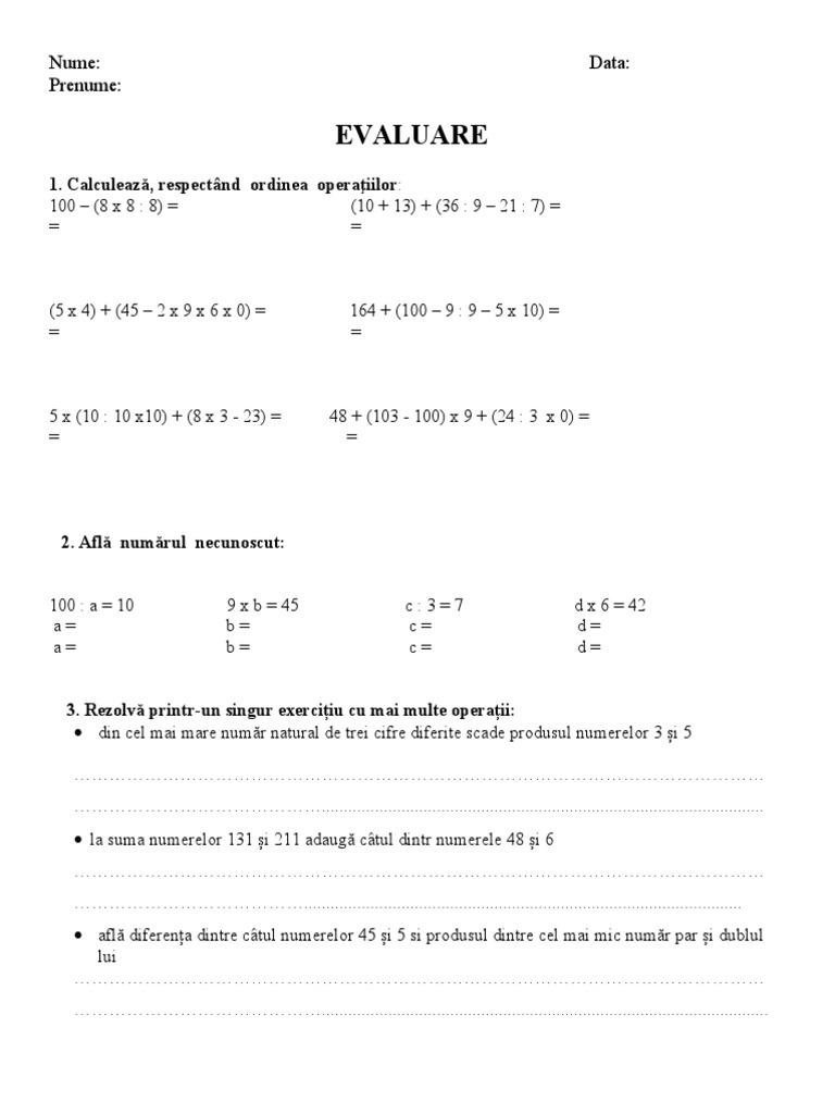 Test Matematica | PDF