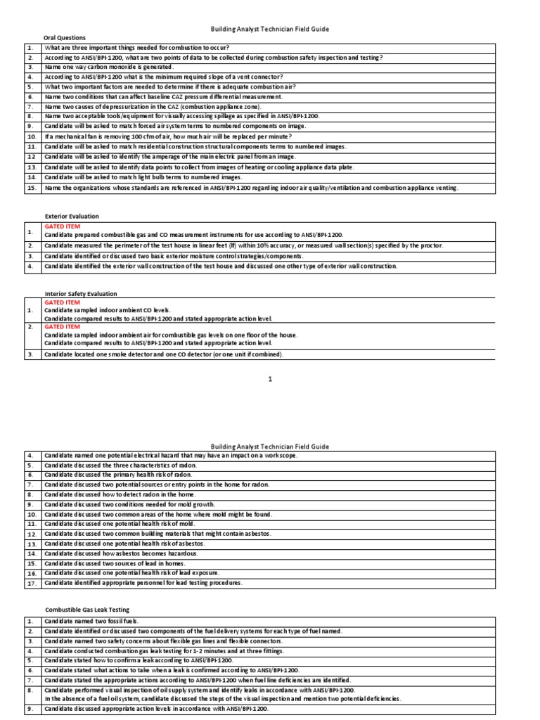 Building Analyst Tech Field Guide | Download Free PDF | Duct (Flow ...