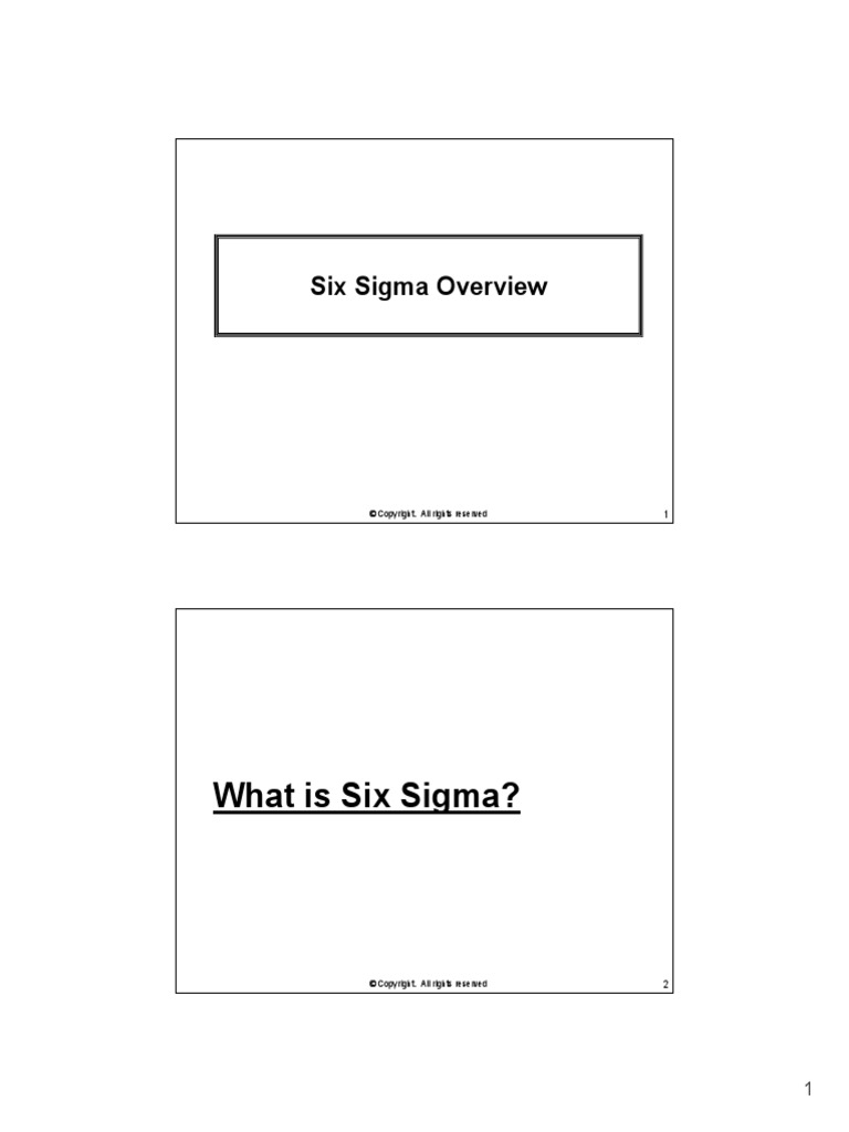 Six Sigma Light Overview | PDF | Six Sigma | Standard Deviation