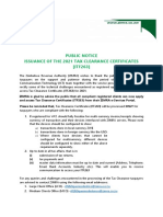 Public Notice Number 7 of 2021 Issuance of The 2021 Tax Clearance Certificates ITF263