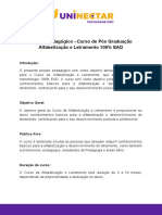 Projeto Pedagógico - Curso de Alfabetização e Letramento 100% EAD