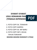 Syarat-Syarat Usul Kenaikan Pangkat (Tenaga Kependidikan)