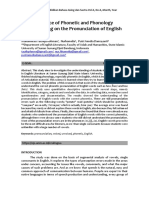 The Influence of Phonetic and Phonology Understanding On The Pronunciation of English Words