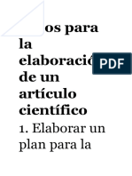 Pasos para La Elaboración de Un Artículo Científico