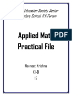 Kerala Education Society Senior Secondary School, R.K Puram: Applied Math Practical File