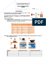 Actividad Disoluciones o Mezclas Homogeneas 2 Medio Quimica