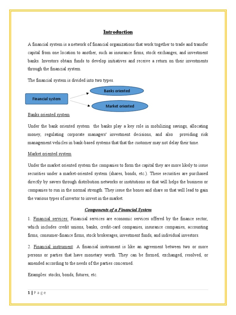 Overview of Financial Systems | PDF