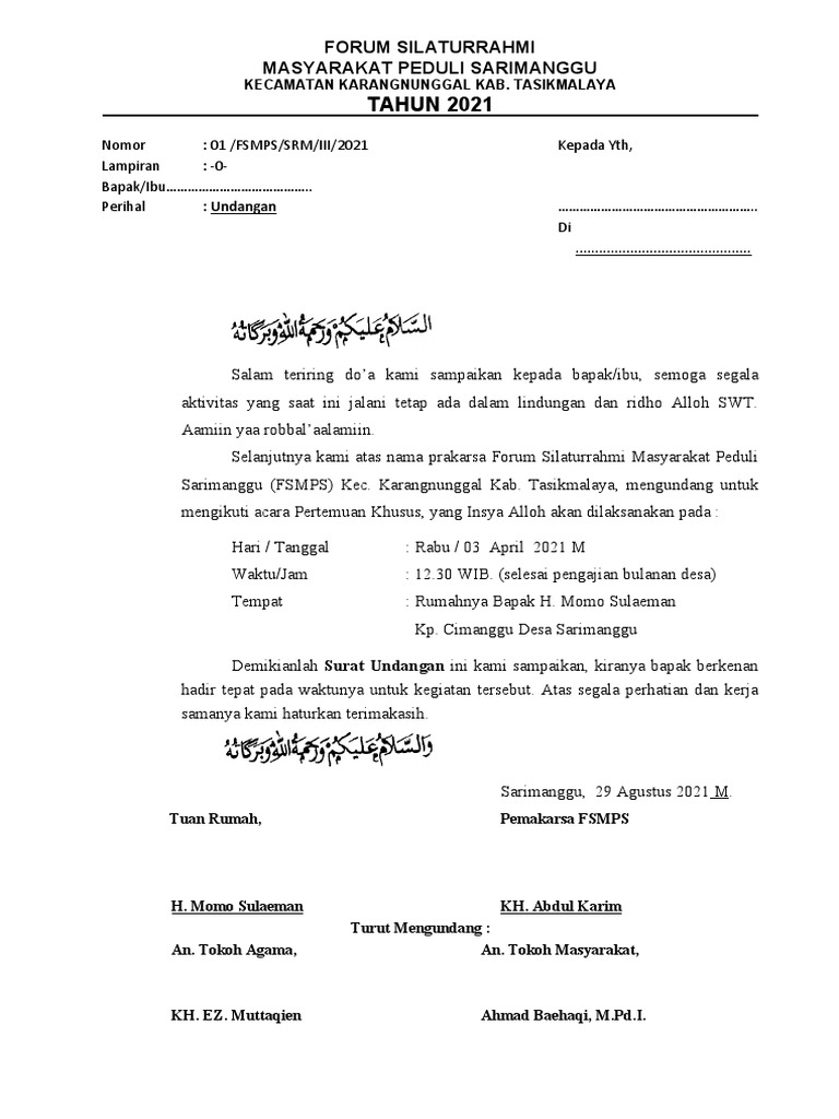 CONTOH UNDANGAN | PDF