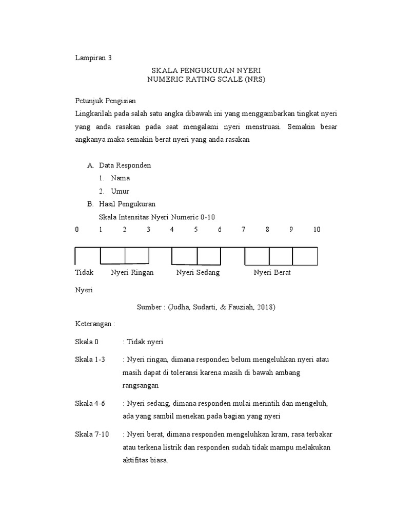 Lampiran 4 Numeric Rating Scale | PDF