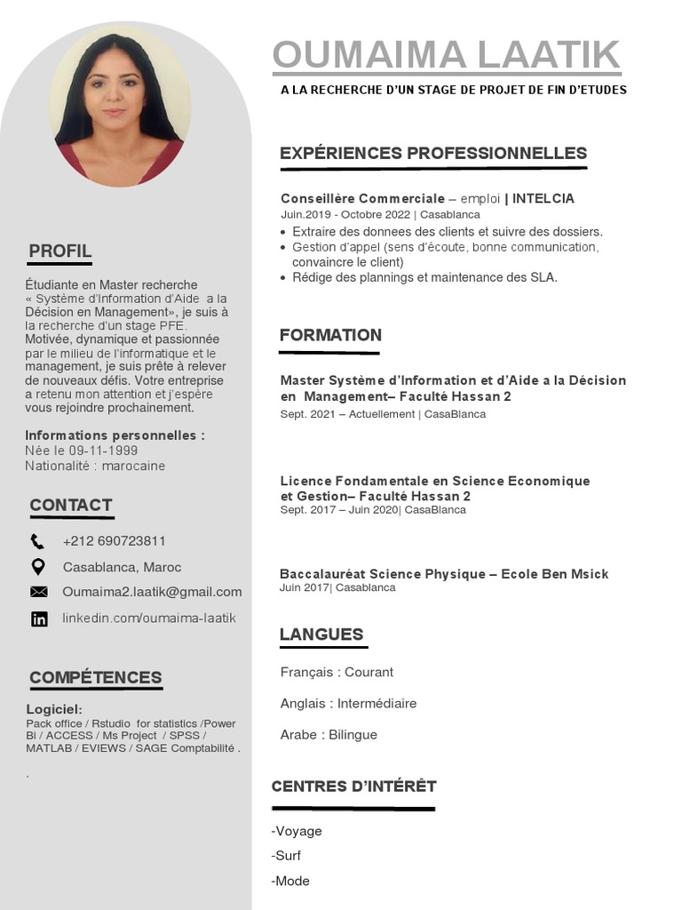 CV Oumaima Laatik | PDF