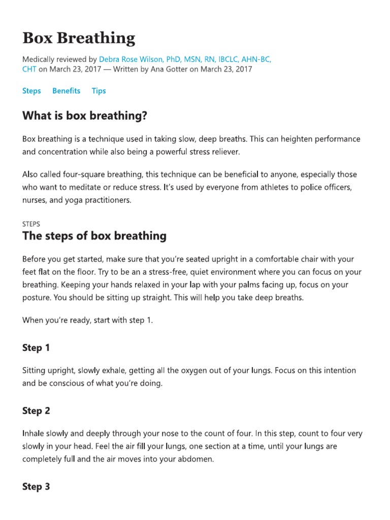 Box Breathing PDF