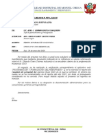 Municipalidad Distrital de Miguel Checa: Informe #009-2023-MDMCH-P.PTO-JLSCH