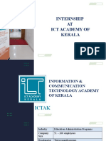 Internship AT Ict Academy of Kerala: A Kamal Jith MCT21MBA01