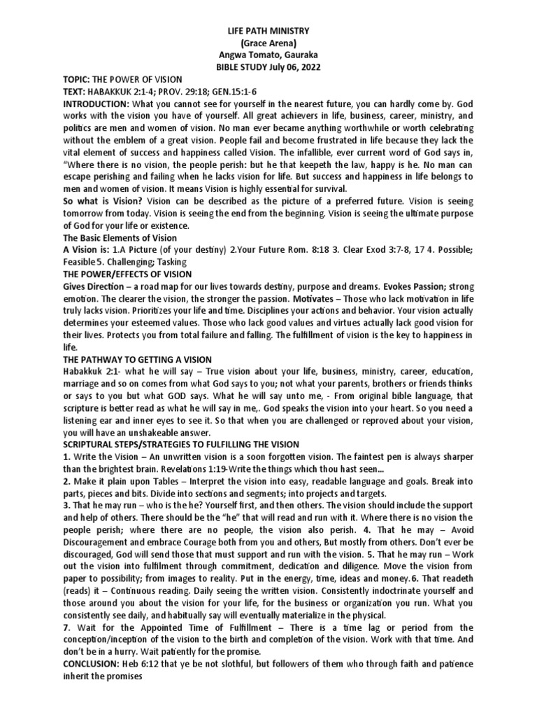 The Power Of Vision Pdf