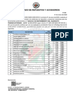 Certificado de Repuestos Y Accesorios: Transecuatoriano - Sote" "Servicio de Mantenimiento Del Oleoducto