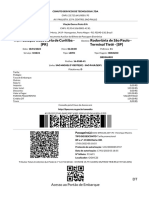 Bilhete de passagem rodoviária com detalhes da viagem