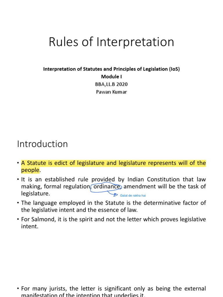 Understanding the Literal Rule of Interpretation | PDF | Statutory ...