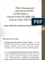 MIS-management information system definition