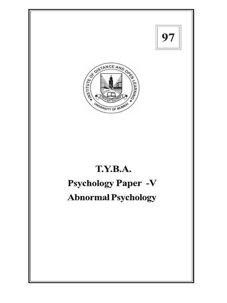 TYBA Abnormal Psychology | PDF | Diagnostic And Statistical Manual Of ...
