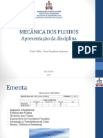 Mecânica Dos Fluidos - Aula 0 - Apresentação Da Disciplina