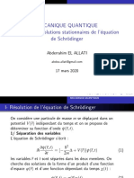 Mecanique Quantique Chapitre 4: Solutions Stationnaires de L' Equation de SCHR Odinger