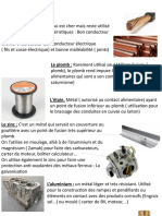 Les Métaux Non Ferreux: Le Cuivre: C'est Un Métal Qui Est Cher Mais Reste Utilisé