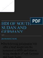 Hdi of South Sudan and Germany