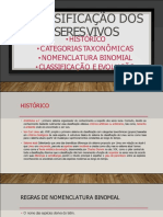 Classificação dos seres vivos em  possui  e descreve de forma concisa o assunto abordado no documento, que é a classificação dos seres vivos, atendendo ao pedido de ter menos de