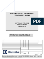 Parameter List and Errors "Touchline" Ovens: Software Version: POWER: P1.60 USER: U6.22