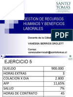 CLASE 12 GestiÃ N de R R H H Y Beneficios Laborales EJEMPLO 5 LIQUIDACION