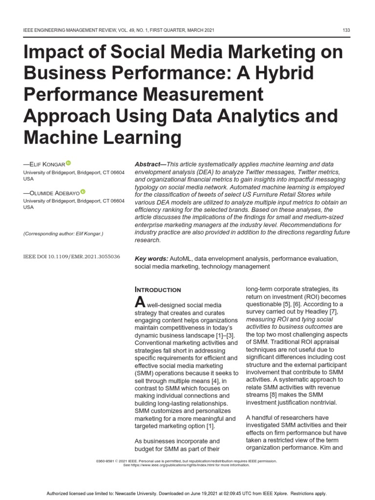 Social Media Marketing Performance Metrics | PDF | Accuracy And ...
