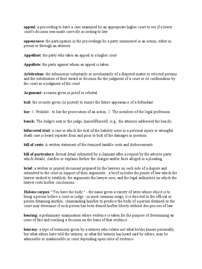 Legal Terms PDF Lawsuit Judge