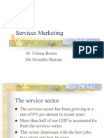 Services Marketing: Dr. Fatima Beena Ms Nivedita Sharma