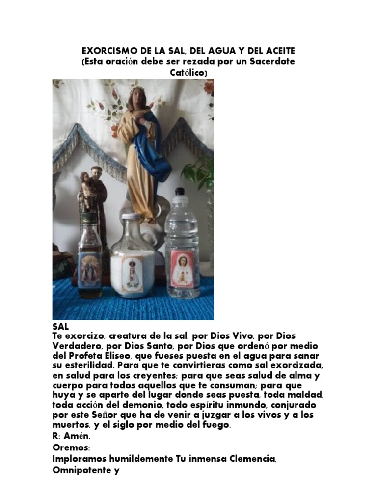 Exorcismo de Sal, Agua y Aceite | PDF | Exorcismo | Cristo (título)
