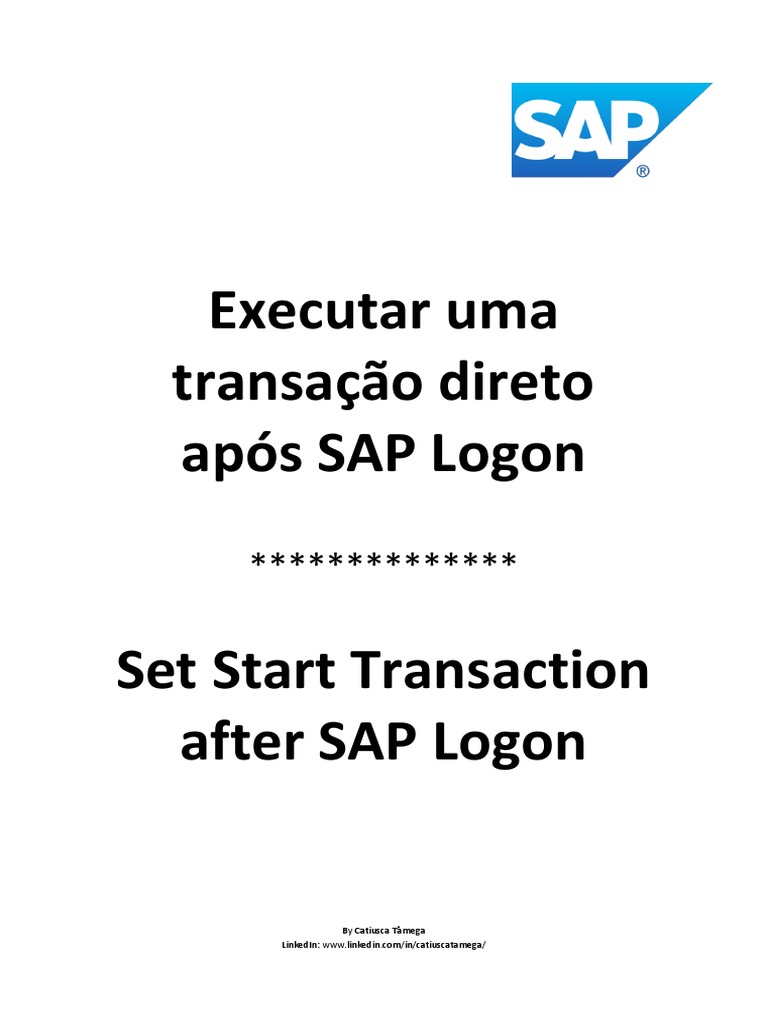 SAP - Executar Transações Após o Login | PDF