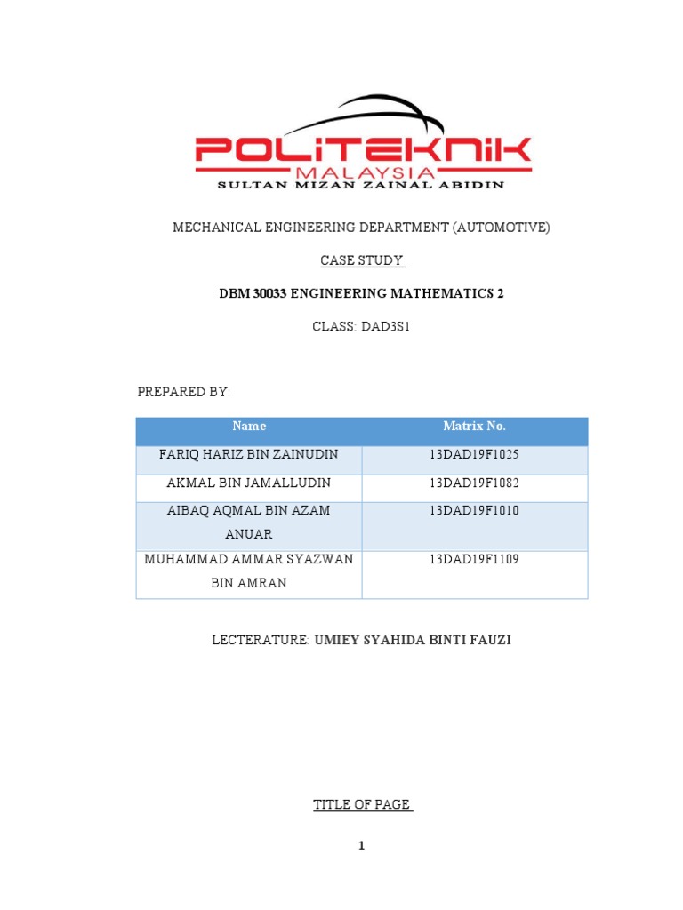 Case Study - DBM 30033 (Dad3s1) | PDF | Statistics | Data