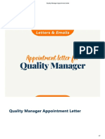 Quality Manager Appointment Letter Template