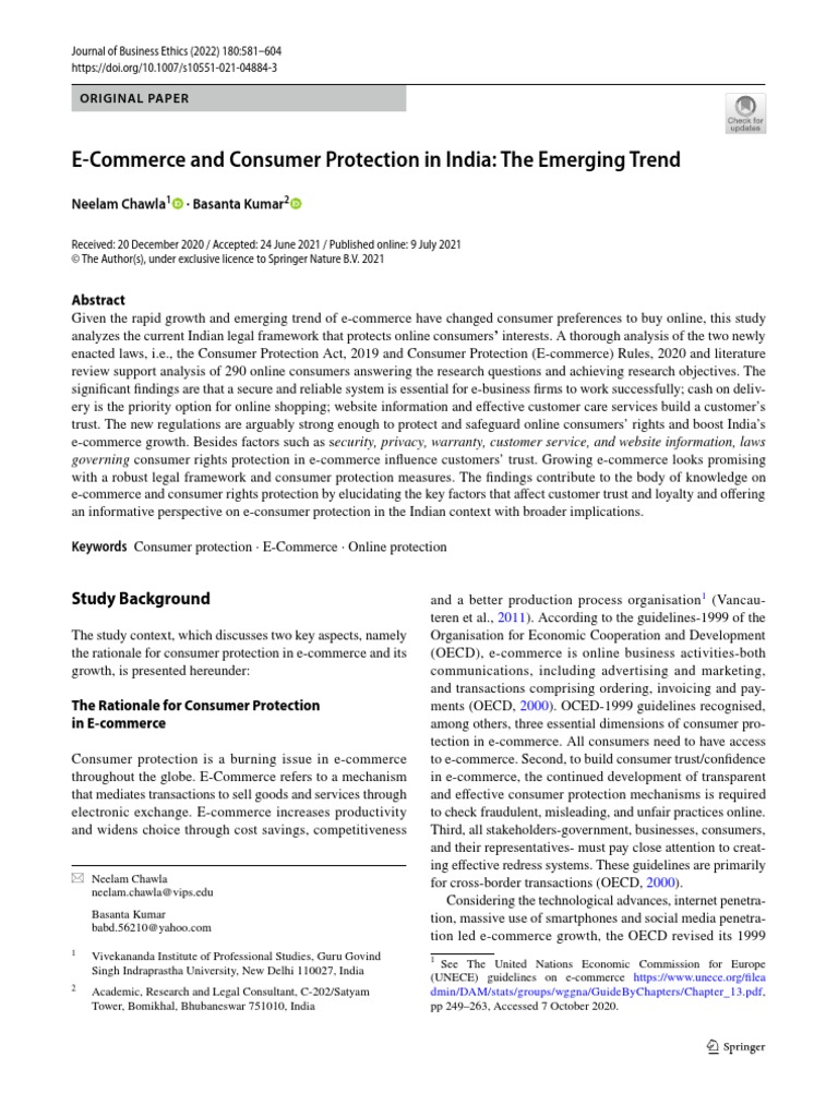 L5 - ECommerce and Consumer Protection in India | PDF | E Commerce | Retail